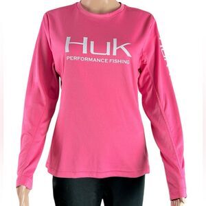 Huk Performance Fishing Gear Bubblegum Pink Long Sleeve T-Shirt